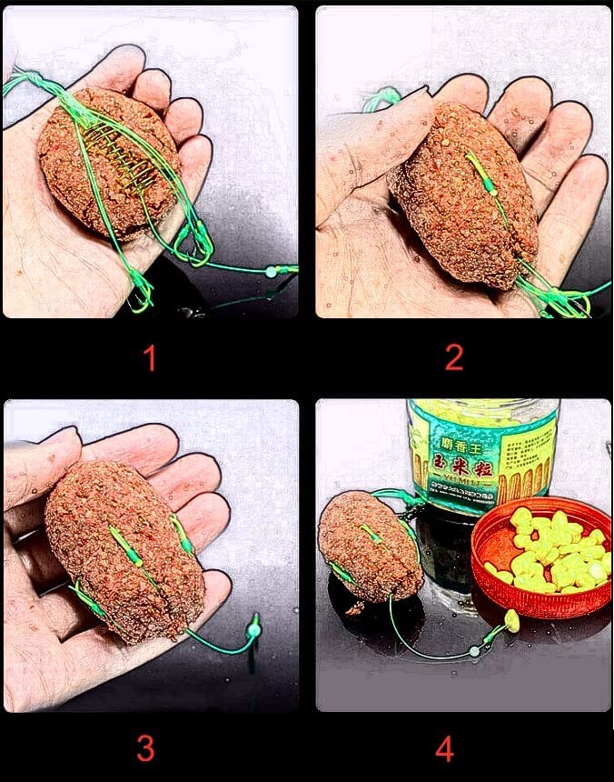 Milepetus Carp Fishing Baits Hook Lure Trap Luminous Hooks with Drum Type Spring Feeder and Glow Fishing Beads Coarse Fishing Tackle (10#) - Image 4